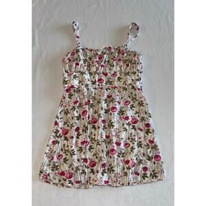 Trixxi‎ Unlined Blend Spaghetti Strap Floral Mini Tank Dress L Stretched